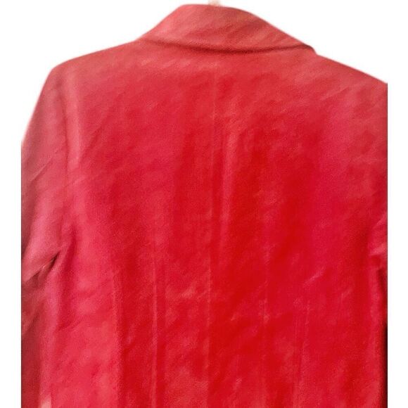 Vintage Y2K Red Snap Closure Suede Jacket Size Small Classic Preo - Picture 4 of 5
